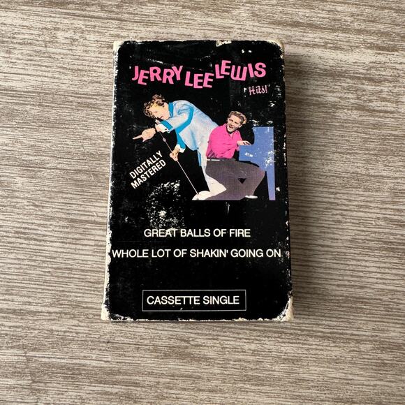 Great Balls Of Fire Jerry Lee Lewis Cassette Tape Single Whole Lot of Shakin 88' - Picture 1 of 3